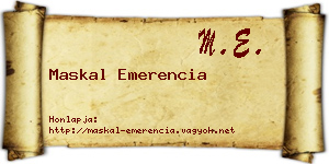 Maskal Emerencia névjegykártya